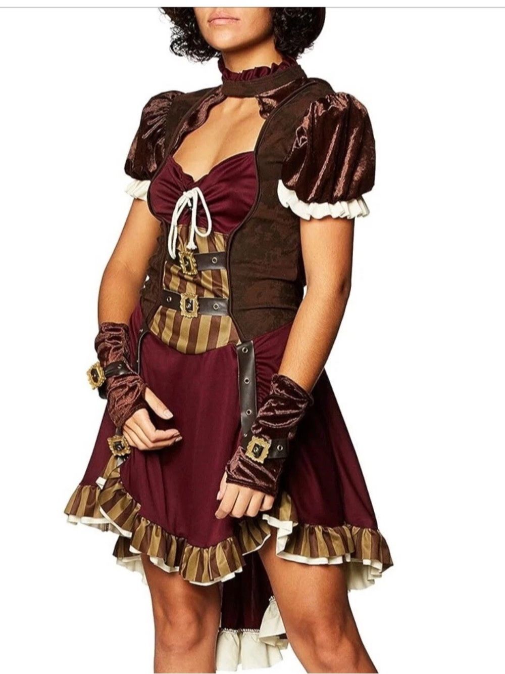Steampunk Girl Halloween Costume w/ Hat - Adult M - Picture 1 of 6